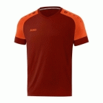 MAILLOT DE FOOT MANCHES COURTES ENFANT - JAKO - CHAMP 20 ROUGE BORDEAUX/ORANGE