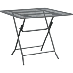 TABLE DE JARDIN 80X80X72 CM MAILLE MÉTALLIQUE ANTHRACITE