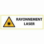 PANNEAU DE DANGER ISO EN 7010 - RAYONNEMENT LASER - W004  - 297 X 105 MM - PVC