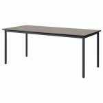TABLE MALIBU 180X80 T5 4P STR ANTIB GRIS U727/NOIR GRIS 7016