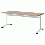 TABLE MALIBU 180X80 T5 DL STRA ALAISÉ ACACIA/BLC 9016