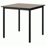 TABLE MALIBU 80X80CM T6 4P STRA CHÊNE 1146/NOIR NOIR 9005 - MANUTAN EXPERT