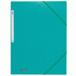 LOT DE 10 - CHEMISE À ÉLASTIQUE 3 RABATS CARTE EUROFOLIO OXFORD 24,5 X 32 CM DOS 2 CM VERTE