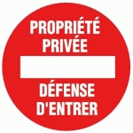 DISQUE D'INTERDICTION ROUGE - DIAMÈTRE 300 MM - PROPRIÉTÉ PRIVÉE NOVAP