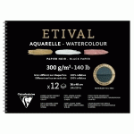 ETIVAL NOIR ALBUM SPIRALÉ 12F 36X48CM 300G DOUBLE GRAIN - NOIR