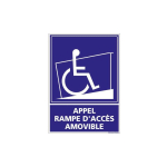 PANNEAU DE SIGNALISATION APPEL RAMPE D'ACCES AMOVIBLE (G1106) - ALUMINIUM 2 MM - 210 X 300 MM - ALUMINIUM 2 MM