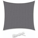 SEKEY - VOILE D'OMBRAGE HDPE PERMÉABLE 3×3M, GRIS CLAIR