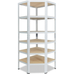 SHELFPLAZA - HOME 230X70X45 CM ÉTAGÈRE D'ANGLE BLANC / ETAGERE ANGLE EN METAL 6 NIVEAUX / ETAGÈRES D'ANGLE AVEC CAPACITÉ CHARGE 145KG PAR NIVEAU /