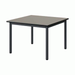 TABLE MALIBU 80X80 T2 4P STRA ANTIB GRIS U727/NOIR GRIS 7016