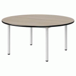 TABLE MALIBU Ø 120 T2 4P STRA ACACIA/NOIR BLC 9016