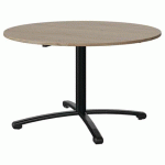 TABLE MALIBU Ø 120 T5 PC STRA ABS CHÊNE 1146/NOIR 9005