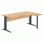 BUREAU COMPACT EXCELLENS L180 CM HÊTRE RETOUR À DROITE PIÉTEMENT 