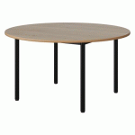 TABLE MALIBU Ø 120 T4 4P STRA ALAISÉ CHÊNE 1146/NOIR 9005