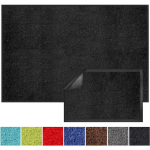 KARAT - TAPIS DE PORTE PAILLASSON D'ENTRÉE MONOCHROM NOIR 60 X 90 CM - NOIR