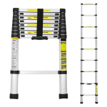 ECHELLE TÉLESCOPIQUE JUSQU'À 150 KG ESCABEAU STABLE EN ALUMINIUM 2,6 M - ARGENT