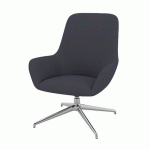 FAUTEUIL CITY DOSSIER MOYEN PIED ALU TISSU ANTRACITE - QUADRIFOGLIO