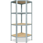 SHELFPLAZA - HOME 155X90X60 CM ÉTAGÈRE D'ANGLE GALVANISÉ / ETAGERE ANGLE EN METAL 4 NIVEAUX / ETAGÈRES D'ANGLE AVEC CAPACITÉ CHARGE 175KG PAR NIVEAU