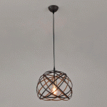 SUSPENSION FORME BOULE EN MÉTAL FILAIRE Ø 30 CM ROUILLE - MANUTAN COLLECTIVITÉS