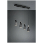 TRIO LIGHTING - SUSPENSION FARIN R30694032-AVEC 4 CÔNES-NOIR