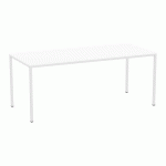 TABLE À MANGER VERSYS AVEC BASE GRIS CLAIR RAL 7035 180 X 80 X 743 CM BLANC