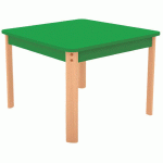 TABLE ERGO CARRÉE T2 - VERT/HÊTRE - MANUTAN COLLECTIVITÉS