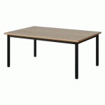 TABLE MALIBU 120X80 T1 4P STRA ALAISÉ CHÊNE 1146/NOIR 9005