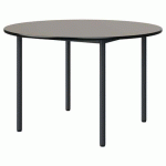 TABLE MALIBU Ø 120 T6 4P STRA ANTIB GRIS U727/NOIR GRIS 7016