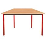TABLE MODULAIRE DOMINO TRAPÈZE - L. 120 X P. 60 CM - PLATEAU HÊTRE - PIEDS ROUGE