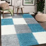 JADOREL - 120X170 - TAPIS SHAGGY SHAGGY CA BLEU 120X170 OEKO TEX® EN POLYPROPYLÈNE DOUX ET SOYEUX - BLEU