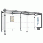 ABRI BUS PROVINCE 5 M CAISSON 1 BARDAGE INOX GRIS PROCITY - PROCITY