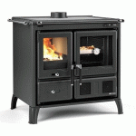 CUISINIÈRE À BOIS 9,5 KW EN FONTE ET ACIER NOIR ANTHRACITE - GARDENIA.16 STEEL LA NORDICA EXTRAFLAME