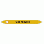 LOT DE 3 - MARQUEUR DE TUYAUTERIE - GAZ RECYCLÉ - NFX 08-105 - VINYLE LAMINÉ 355 X 37 MM