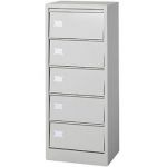 MEUBLE À CLAPETS BUDGET - 5 CASES - CORPS GRIS - CLAPETS GRIS