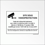 PANNEAU D'INFORMATION - SITE SOUS VIDÉOPROTECTION  - 300 X 420 MM - PVC - BLANC