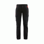 PANTALON DE TRAVAIL INDUSTRIE STRETCH 2D FEMME NOIR/ROUGE C46 - BLAKLADER