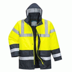 PORTWEST ES466 ES1 ESSENTIAL VESTE DE CIRCULATION HIVERNALE CONTRASTÉE HAUTE VISIBILITÉ JAUNE/MARINE - TAILLE XXL