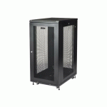 STARTECH.COM ARMOIRE RACK SERVEUR 24U À 4 MONTANTS, ARMOIRE VERROUILLABLE 19 POUR ORDINATEUR/AV/ÉQUIPEMENT IT, RACK RÉSEAU POUR BUREAU/DOMICILE AVEC ROULETTES ET RAILS DE MONTAGE AJUSTABLES