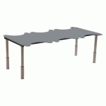 TABLE ERGO TECHNIC 205X110 RÉGLABLE COMPACT GRIS/GRIS - SUNSET CREATION