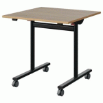 TABLE MALIBU RAB. 80X80 T6 DL ST ALAISÉ CHÊNE 1146/NOIR 9005 - MANUTAN EXPERT