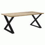 TABLE SICILIA 180 X 90 CM STRAT HALIFAX / ACIER NOIR - JAYSO