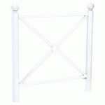 BARRIÈRE PROVINCE SIMPLE CROIX 1.07 M BOULE ZINC BLANC 9010 - PROCITY
