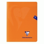 CAHIER PIQUÉ MIMESYS 17X22CM 96 PAGES GRANDS CARREAUX COUVERTURE POLYPROPYLÈNE - ORANGE - LOT DE 20