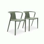 FAUTEUIL DE JARDIN EMPILABLE DIEGO OLIVE EN LOT - DCBGARDEN