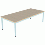 TABLE CARÉLIE 180X80 T2 STRAT POLY. ÉRABLE GOTL. BEIGE/LAGON - MOBIDECOR