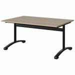 TABLE MALIBU 120X80 T3 DL STRA ABS CHÊNE 1146/NOIR 9005