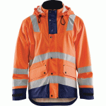 VESTE DE PLUIE NIVEAU 2 ORANGE FLUORESCENT/MARINE TAILLE XXL - MANUTAN COLLECTIVITÉS