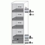 ARMOIRE SÉCURITÉ S-PHOENIX-90 S90.196.060.FDASR GRIS CLAIR - ASECOS