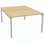 BUREAU BENCH L.120XP.163CM IDEA PIED 01 CHÊNE/ALUMINIUM - QUADRIFOGLIO