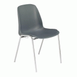 LOT DE 4 - CHAISE COQUE SORA - COQUE POLYPROPYLÈNE - PIEDS MÉTAL - VERSION ACCROCHABLE - GRIS