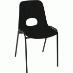 CHAISES FLORIDE ACC.M2 PIÈT.CHROMÉ COQUE 2423 NOIR - GMCE